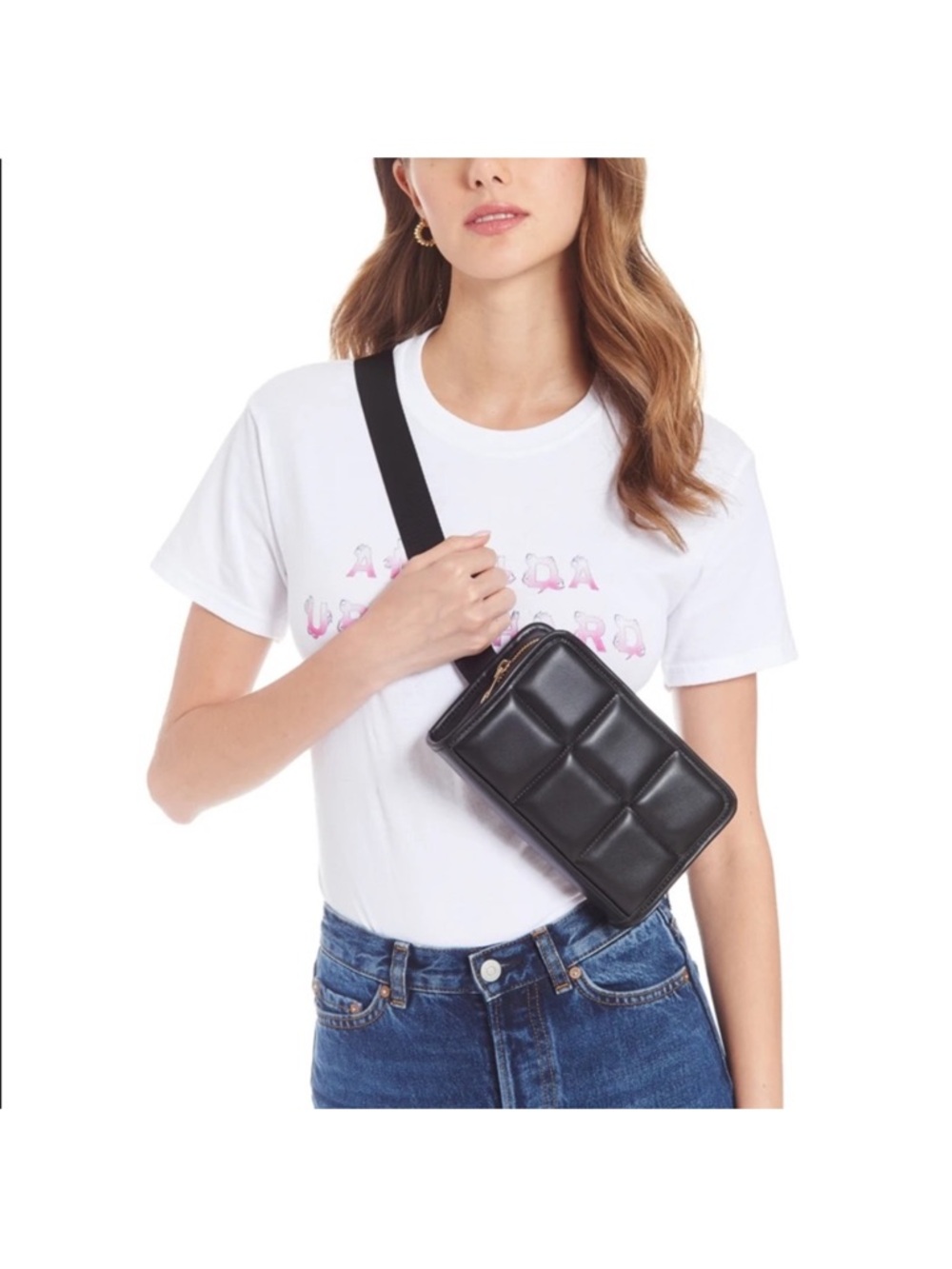 AMANDA UPRICHARD Quilted Belt Bag Black